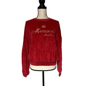Monaco Monet Carlo Women’s Red Velour Shirt Vintage France